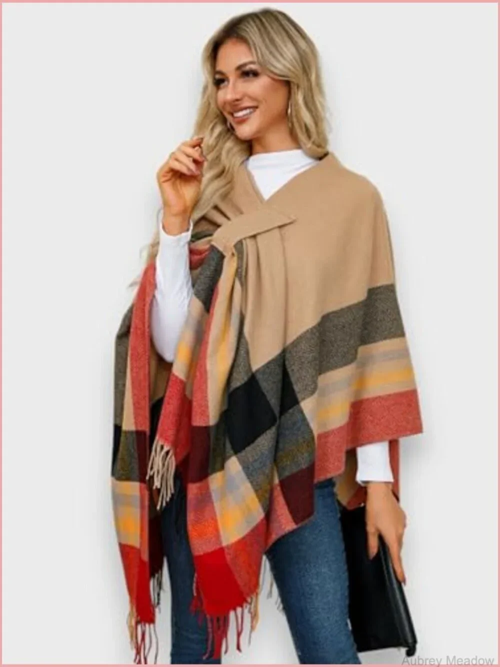 Elegant Shawl Wrap, Soft Open Front Poncho Cape, Reversible Cardigan